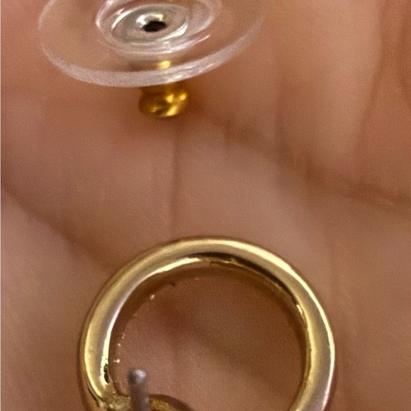 GIVENCHY ROSE GOLD-TONE CRYSTAL OPEN CIRCLE EARRINGS - Picture 3 of 4